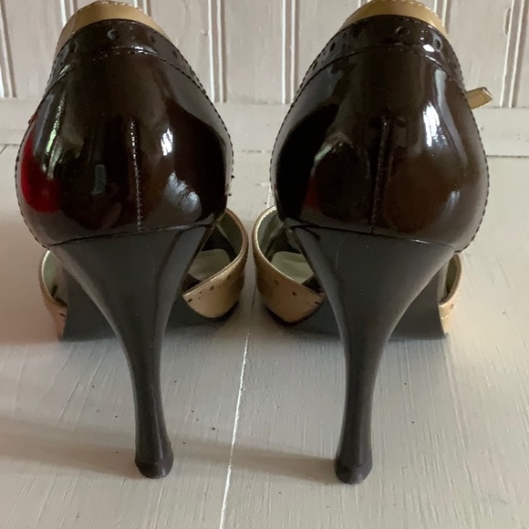 Nearly New Tri-Colored Peep Toe Heels - Picture 2 of 7